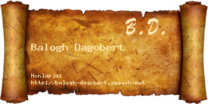 Balogh Dagobert névjegykártya